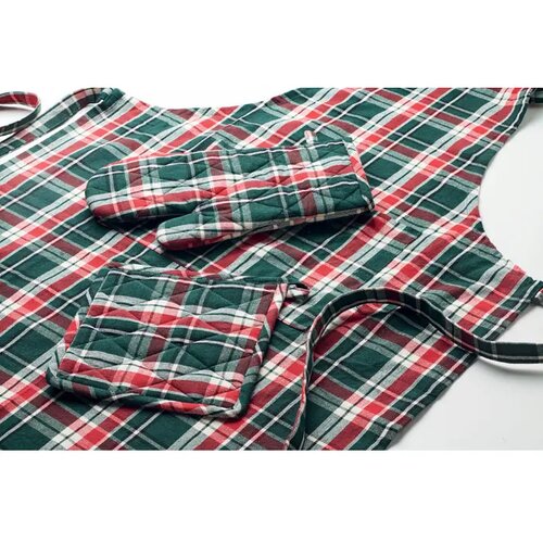 Geruite katoenen keukenset Santapron multicolour