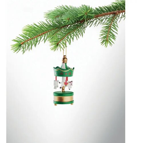 Houten carrousel ornament Whirl groen