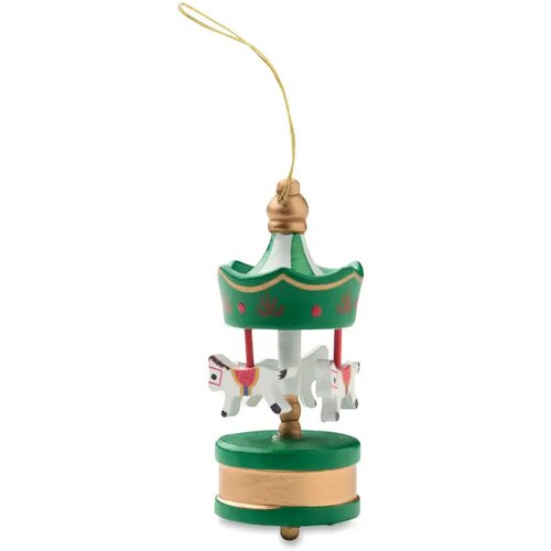 Houten carrousel ornament Whirl groen