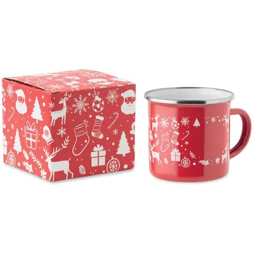 Kerst emaille mok 300ml Seasomel rood