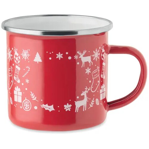 Kerst emaille mok 300ml Seasomel rood
