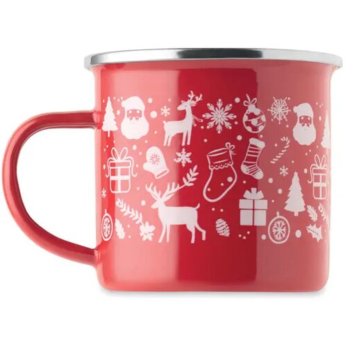 Kerst emaille mok 300ml Seasomel rood