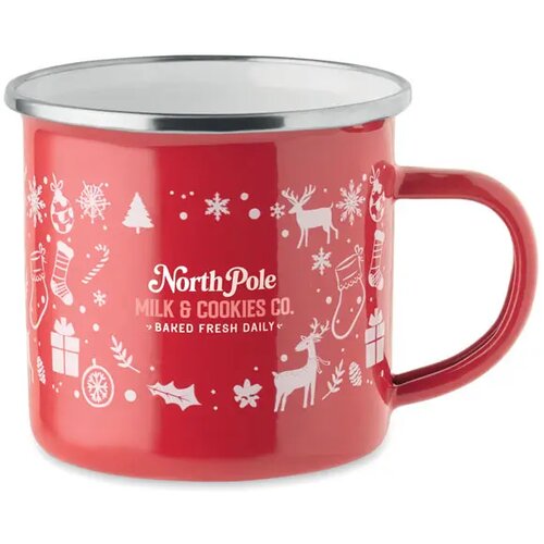 Kerst emaille mok 300ml Seasomel rood