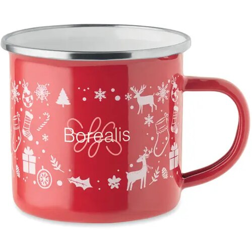 Kerst emaille mok 300ml Seasomel rood