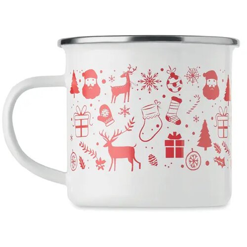 Kerst emaille mok 300ml Seasomel wit