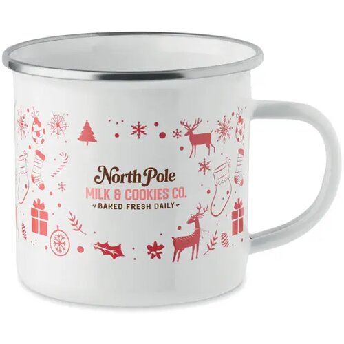 Kerst emaille mok 300ml Seasomel wit
