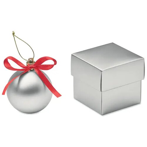 Kerstbal geschenkdoos Belles zilver