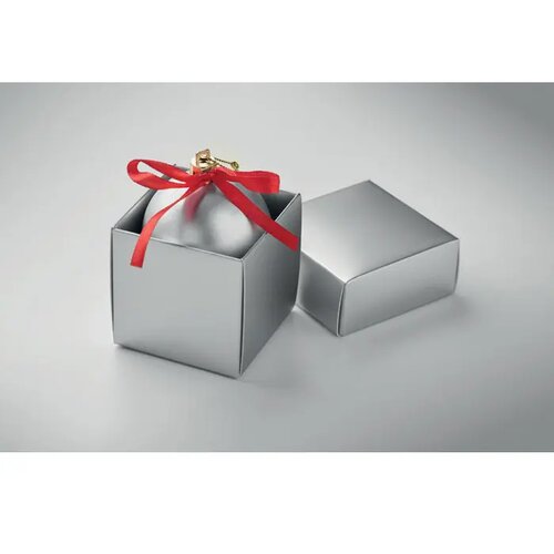 Kerstbal geschenkdoos Belles zilver