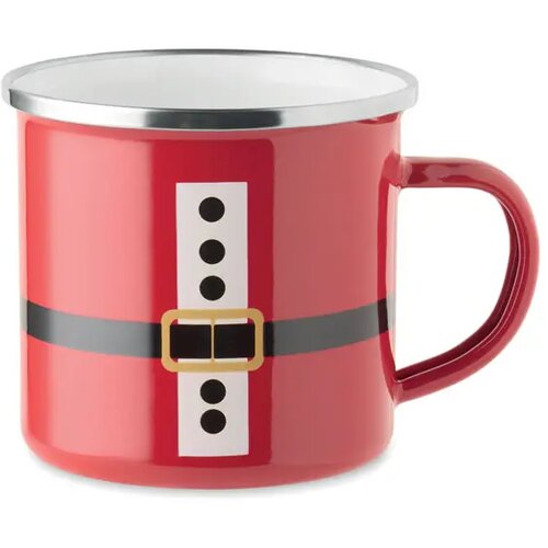 Kerstman emaille mok 300ml Santamel rood