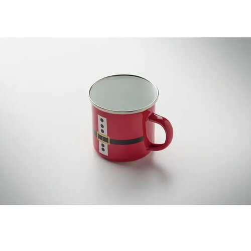 Kerstman emaille mok 300ml Santamel rood