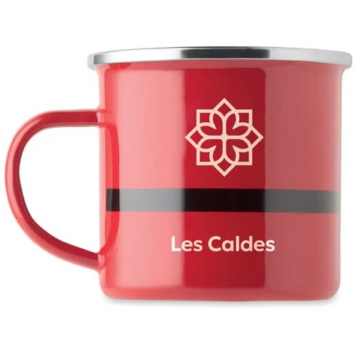 Kerstman emaille mok 300ml Santamel rood