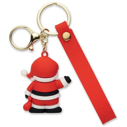 Kerstman sleutelhanger Santacharm rood