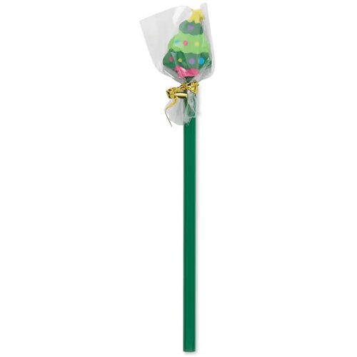 Kerstpotlood met gum Claus groen