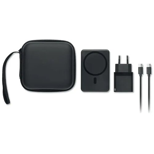 Powerbank reisset 5000mah Atlas zwart
