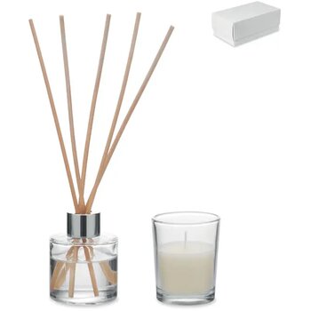 Vanille diffuser & kaarsenset Muska set transparant Vanille diffuser & kaarsenset Muska set transparant