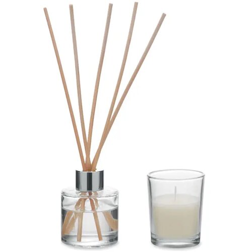 Vanille diffuser & kaarsenset Muska set transparant