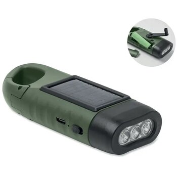 Zonnezaklamp met dynamo Cranch donker marinegroen Zonnezaklamp met dynamo Cranch donker marinegroen