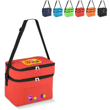 R-PET 600D koeltas met dubbele compartimenten, 30 x 20 x 24 cm, 12L rood R-PET 600D koeltas met dubbele compartimenten, 30 x 20 x 24 cm, 12L rood
