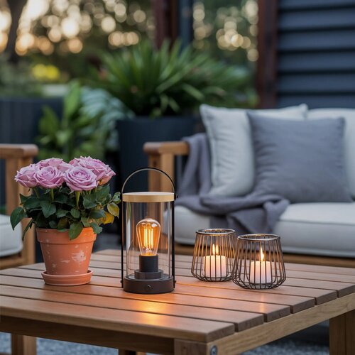 Edison Bamboe Lamp zwart