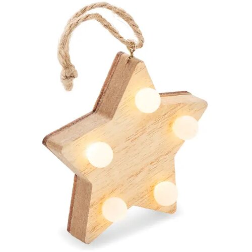 Houten ster met lichtjes Lalie hout