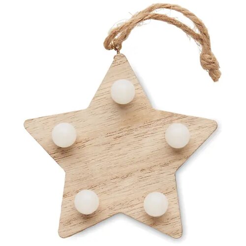 Houten ster met lichtjes Lalie hout