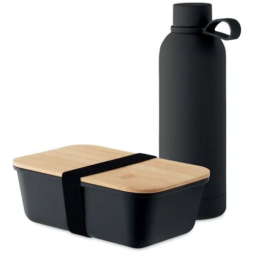Cadeauset lunchbox en fles Emerald set zwart