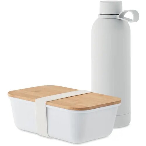 Cadeauset lunchbox en fles Emerald set wit