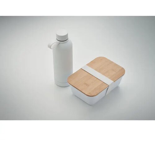Cadeauset lunchbox en fles Emerald set wit