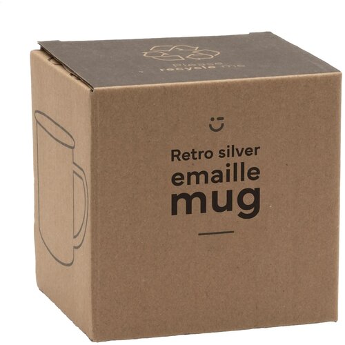 Retro Silver Emaille Mug Mok