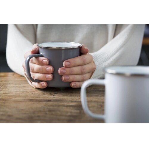 Retro Silver Emaille Mug Mok