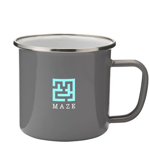 Retro Silver Emaille Mok 350 Ml Grijs/Zilver
