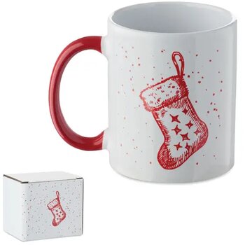 Keramische kerst mok 300ml Festimug rood Keramische kerst mok 300ml Festimug rood