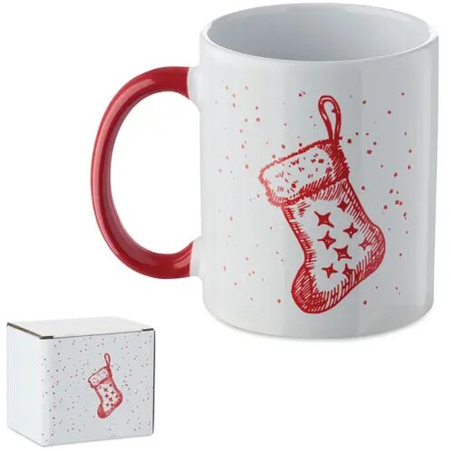 Keramische kerst mok 300ml Festimug rood