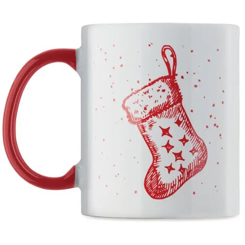 Keramische kerst mok 300ml Festimug rood