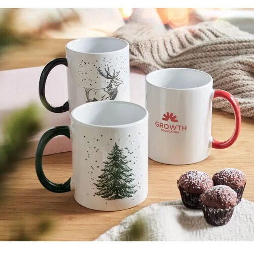 Keramische kerst mok 300ml Festimug rood