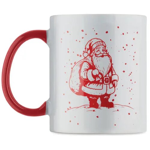 Keramische kerst mok 300ml Festimug wit/rood