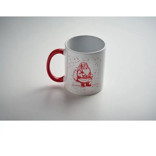 Keramische kerst mok 300ml Festimug wit/rood