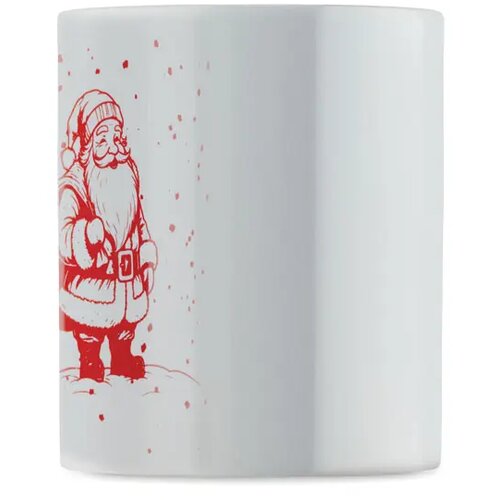 Keramische kerst mok 300ml Festimug wit/rood