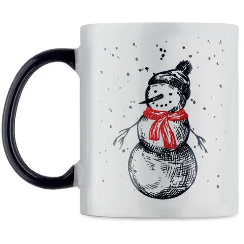 Keramische kerst mok 300ml Festimug zwart/rood