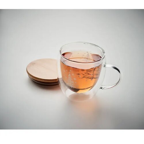 Dubbelwandige borosilicaat mok Sian transparant 220 ml