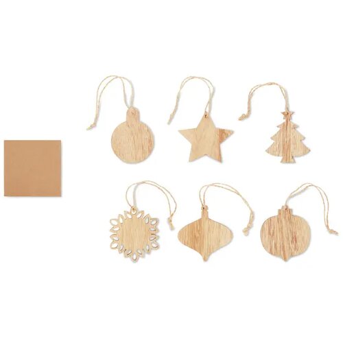 Houten kerstversiering set Chriset hout