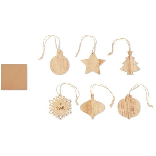 Houten kerstversiering set Chriset hout