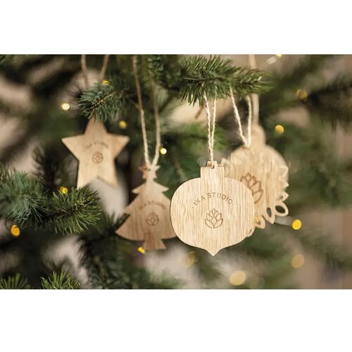 Houten kerstversiering set Chriset hout