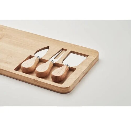 Bamboe kaasplank set Bruin