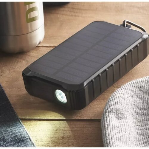 Powerbank met solar en dynamo (8.000 mAh) Zwart