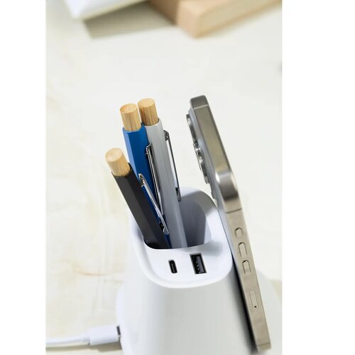 Powerdesk Rabs Multifunctionele Penhouder Wit