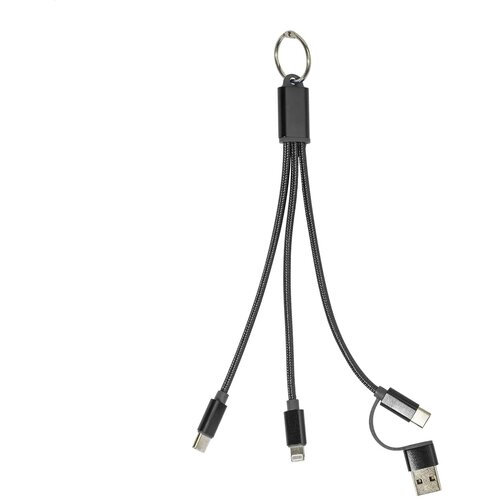 Rafob Sleutelhanger Usb Oplader Kabel Zwart