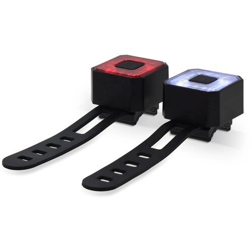 Oplaadbare fietslampjes set zwart