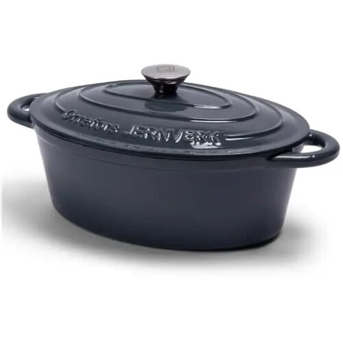 Orrefors Jernverk Ovale geëmailleerde braadpan 3.5L grijs