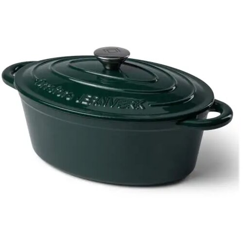 Orrefors Jernverk Ovale geëmailleerde braadpan 3.5L groen